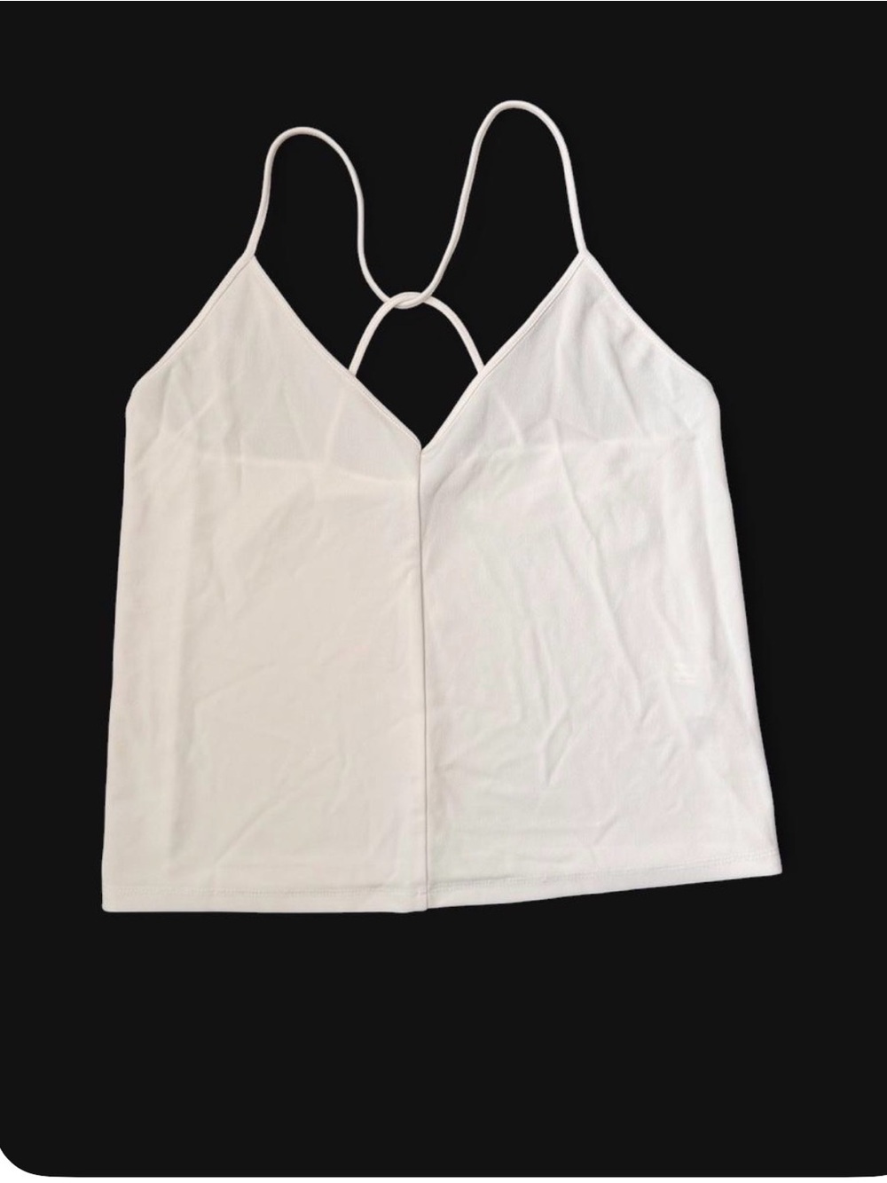 Zara White Strappy Pointed Hem Cami Top Size S